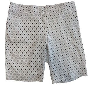 Peter Millar Bermuda Shorts Womens 8 Mint Blue White Geometric Wicking Golf